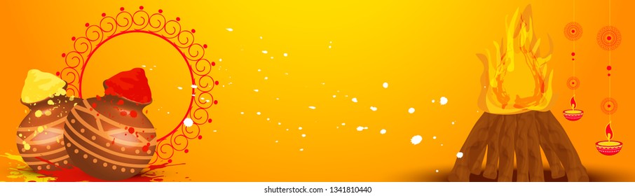 Illustration Of Indian Festival Happy Holi Sale Poster Or Banner Discount Offer Background.