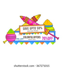 illustration of indian festival Holi banner for sale and promotion.