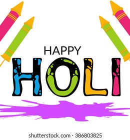  Illustration of Indian festival Holi celebrations with beautiful background.