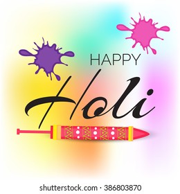  Illustration of Indian festival Holi celebrations with beautiful background.
