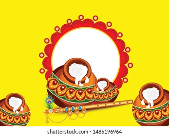 
Illustration of Indian Festival Janmashtami Celebration Background.