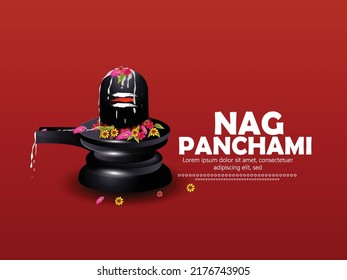 illustration for Indian festival nag Panchami with hindi Calligraphy of (nag panchami) snakes festival, Kite