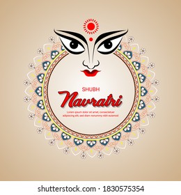 Illustration Indian Festival Navratri Celebration Poster Stock Vector ...