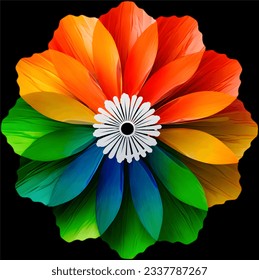 Illustration of Indian FLag, Indian Flag Colors are used to make a design of color. The design is captivating and eye-catching