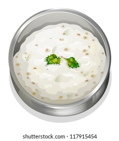 illustration of indian food on a white background