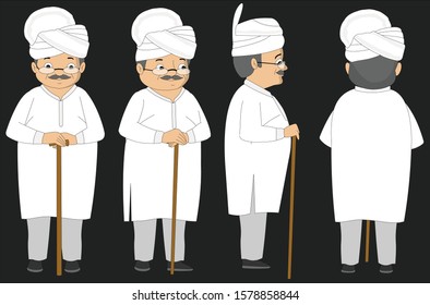 Illustration of indian grand father model.