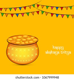 illustration of Indian Hindu festival Akshaya Tritiya Background 
