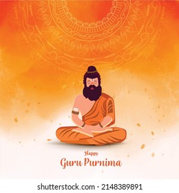 illustration of Indian hindu saint for Guru Purnima with nice and creative design , Indian festival concept , banner, poster, flyer , vector 