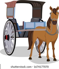 
illustration of indian horse down carriage