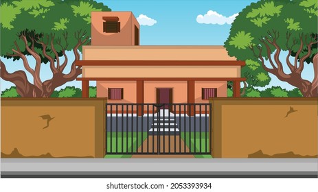 Illustration of Indian House vector art