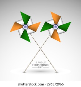 Illustration of Indian Independence day with paper windmill,15 August.