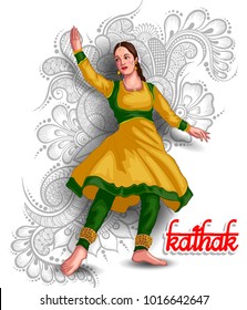  illustration of Indian kathak dance form