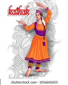  illustration of Indian kathak dance form