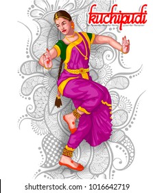 illustration of Indian Kuchipudi dance form