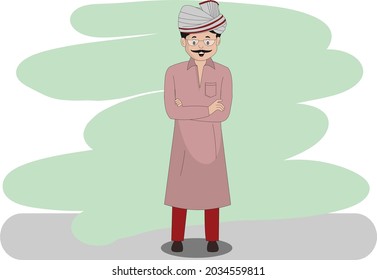 Illustration of Indian man character