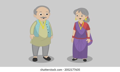 Indian Grandparents Playing Kids Stock Vector Illustration and Royalty Free Indian  Grandparents Playing Kids Clipart