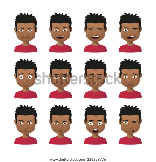 Illustration Indian Men Avatar Expression Set Stock Vector (Royalty ...