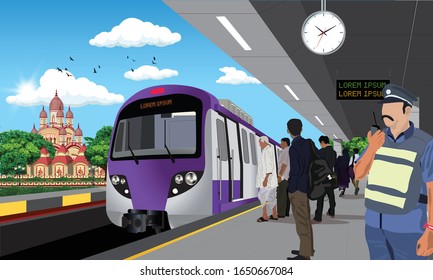 Illustration of indian metro rail service