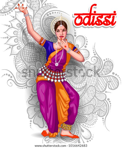 Illustration Indian Odissi Dance Form Stock Vector (Royalty Free ...