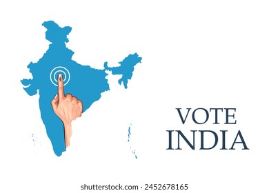 illustration of Indian people Hand with voting sign showing general election of India 