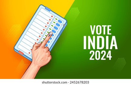 illustration of Indian people Hand with voting sign showing general election of India 