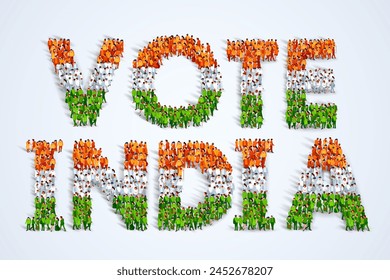 illustration of Indian people Hand with voting sign showing general election of India 