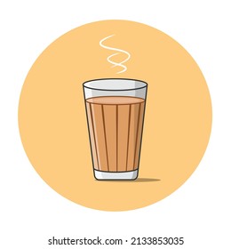 Illustration Of Indian Popular Hot Drink Masala Chai .