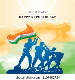 Illustration Of Indian Republic Day Celebration. Happy Republic Day.