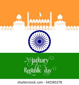 Illustration of Indian republic day,26 January vector. 