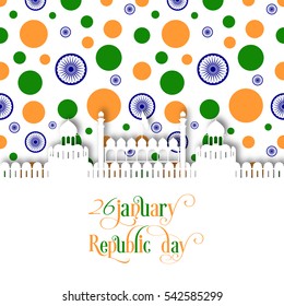 Illustration of Indian republic day,26 January vector. 