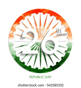 Illustration of Indian republic day,26 January vector. 