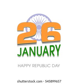 Illustration of Indian republic day,26 January vector.