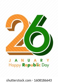 Illustration of Indian republic day,26th January vector. 