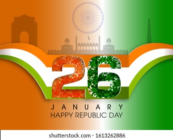 Illustration of Indian republic day,26th January. 