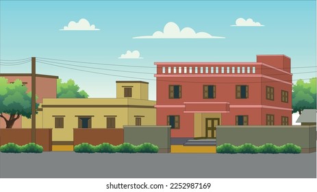 Ilustración del vector de las casas de la sociedad india