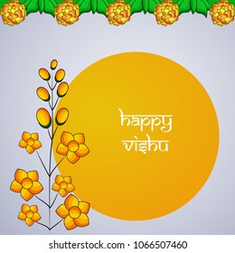 illustration of Indian State kerala Hindu festival Vishu Background 