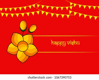 illustration of Indian State kerala Hindu festival Vishu Background 