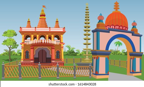 Illustration of indian Temple vector