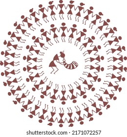 Illustration of Indian tribal Painting. Warli Painting