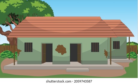Illustration of Indian village house vector