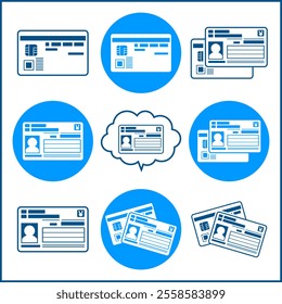 Illustration of Individual Number Card (front and back both sides)
The card is blue on a white background, all around it is transparent.