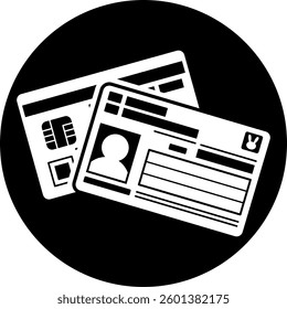 Illustration of Individual Number Card (My Number Card), front and back. All areas except black are transparent.