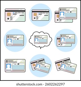 Illustration of Individual Number Card (My Number Card), front and back. Vector data is transparent around the illustration.