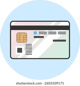 Illustration of Individual Number Card (My Number Card), back side. Vector format is transparent around the illustration.