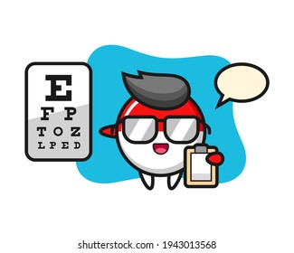 Illustration of indonesia flag badge mascot as a ophthalmology