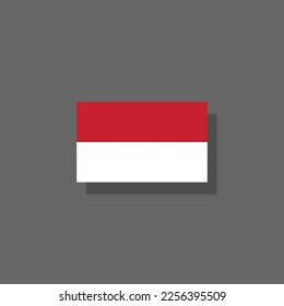 Illustration of Indonesia flag Template