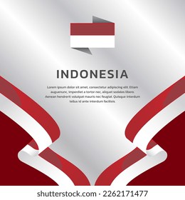 Ilustración de la plantilla de la bandera de Indonesia