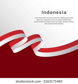 Illustration of Indonesia flag Template