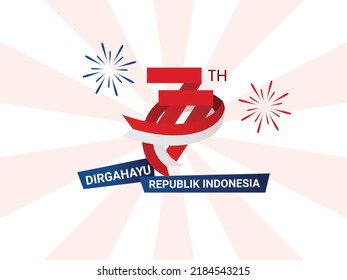 Illustration of Indonesia Independence Day Celebration Logo - Vector Background poster.