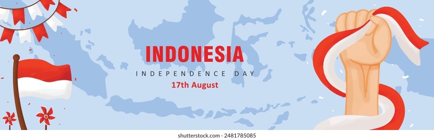 Illustration for indonesia independence day celebration